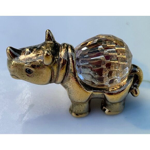 Vintage 1970s Lot 3 Miniature blown glass animals Duck, elephant, Rhino - Picture 3 of 8